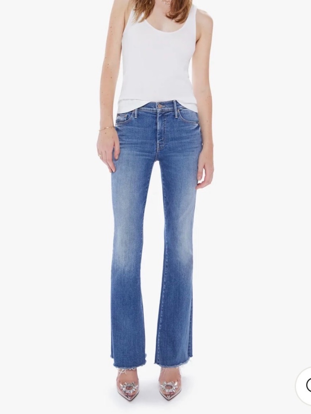 Mother Lil weekender gray jeans